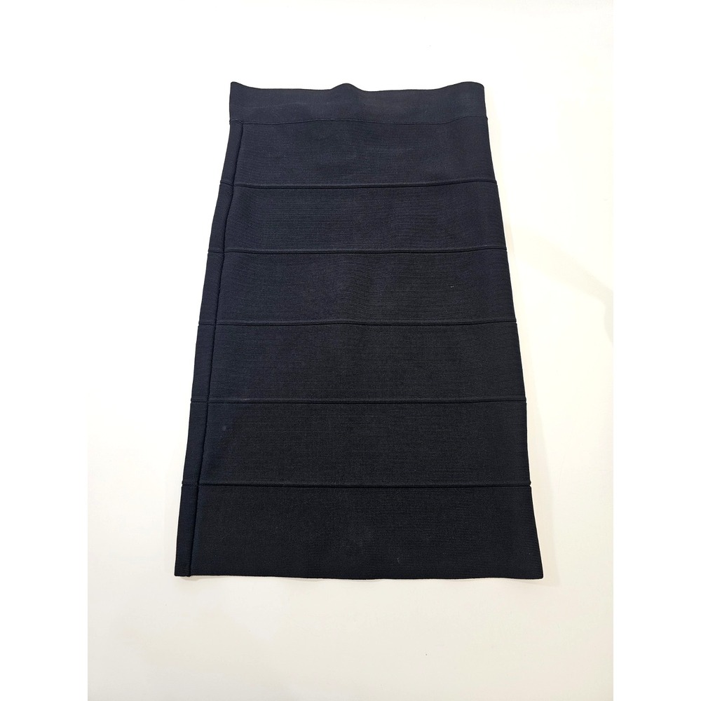 BCBGMAXAZRIA XS Alexa Black Bandage Pencil Skirt Bodycon Club Stretch‎ EUC
